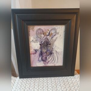 Ann Dillard Mixed Media Abstract Zebra Print